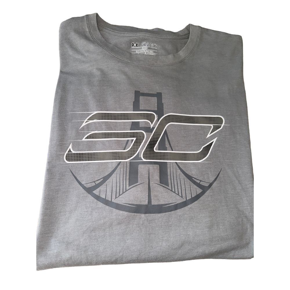 Under Armour Shirt Mens Large‎ Gray Steph Curry Basketball Gym Adult Loose 2XL